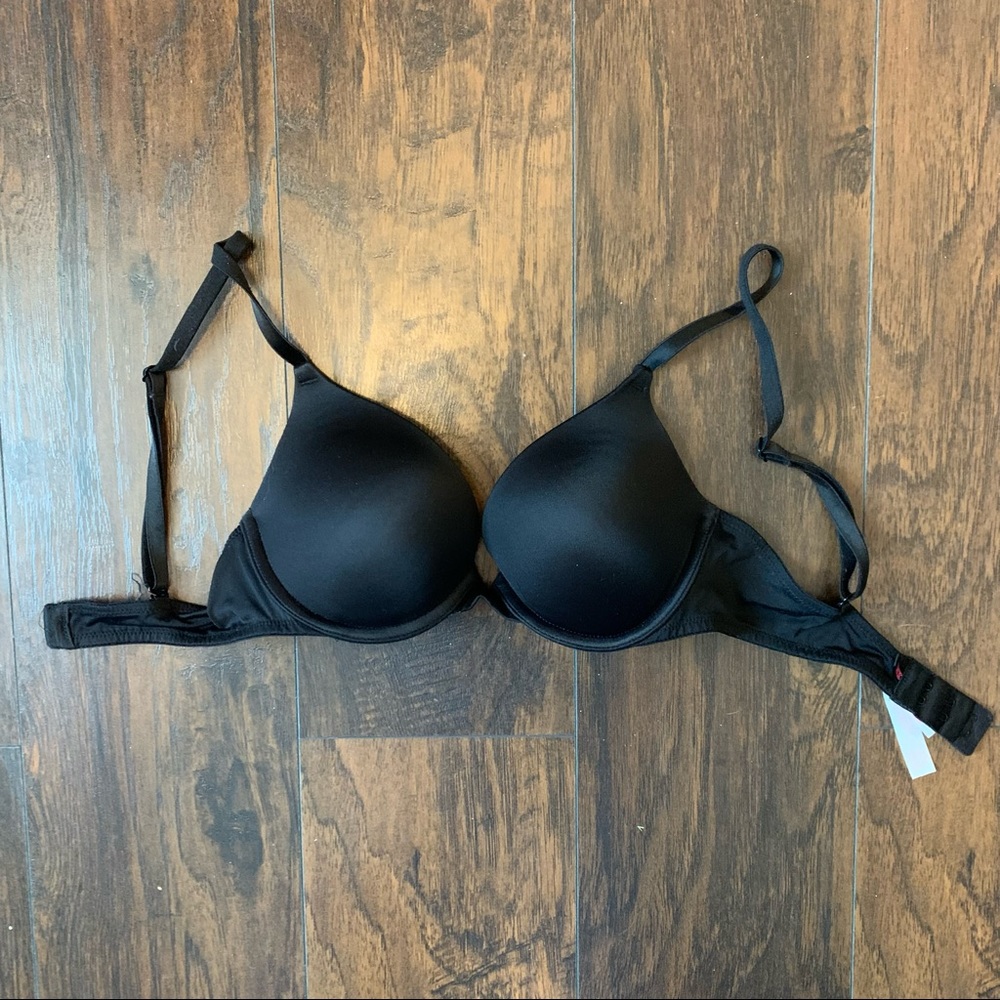 Pink Victoria’s Secret Wear Everywhere Push Up Bra Black 32B